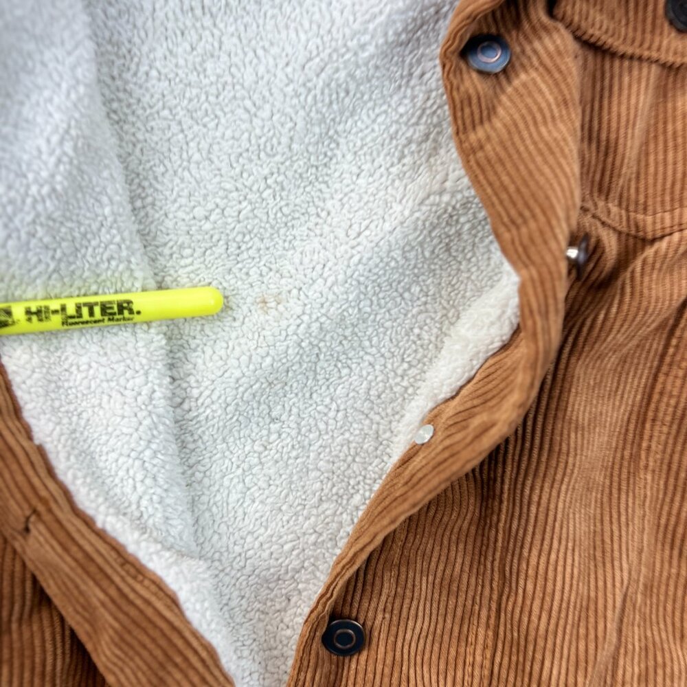 Andrea Womens Corduroy Brown Sherpa Lined Truckers Jacket Sz XL Retro Cowgirl - Picture 15 of 16